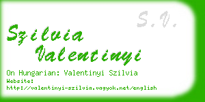 szilvia valentinyi business card